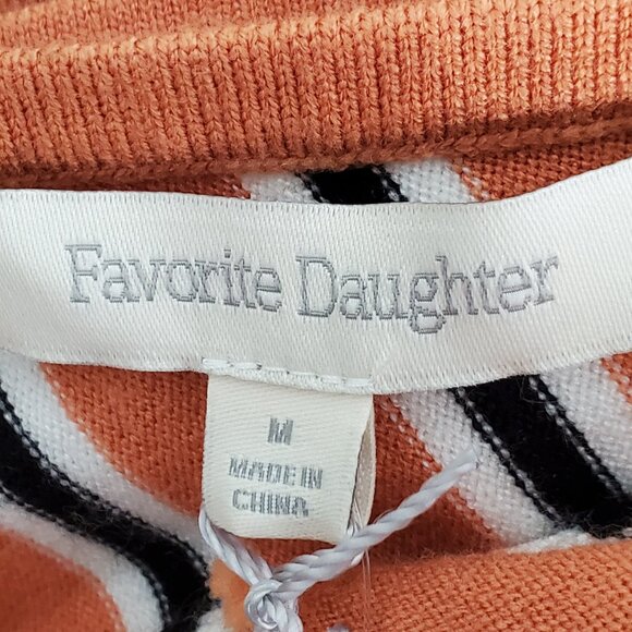 Favorite Daughter Revenge Coral Stripe Knit Sweater Crop Top NEW NWT Size M - Picture 9 of 14